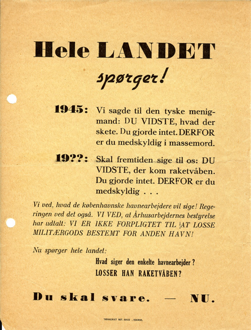 AmK løbeseddel, 1960. I Holger Terps privatarkiv. 