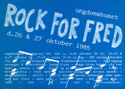 Rock for fred, Ungdomshuset, 1985